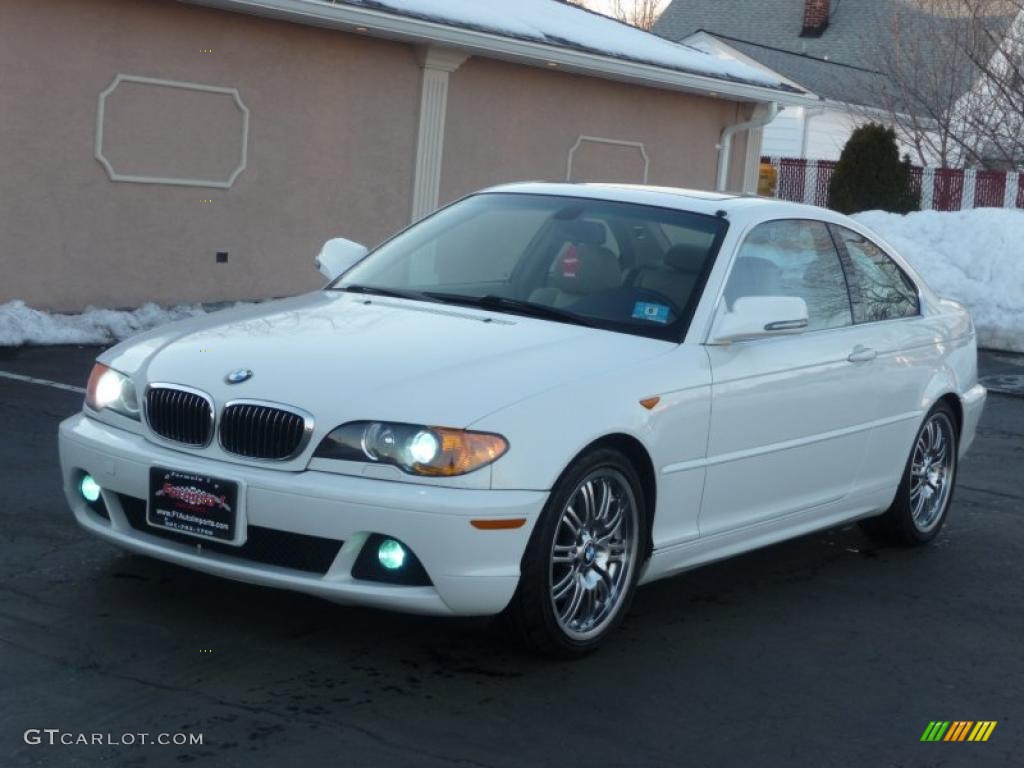 2004 3 Series 325i Coupe - Alpine White / Sand photo #17