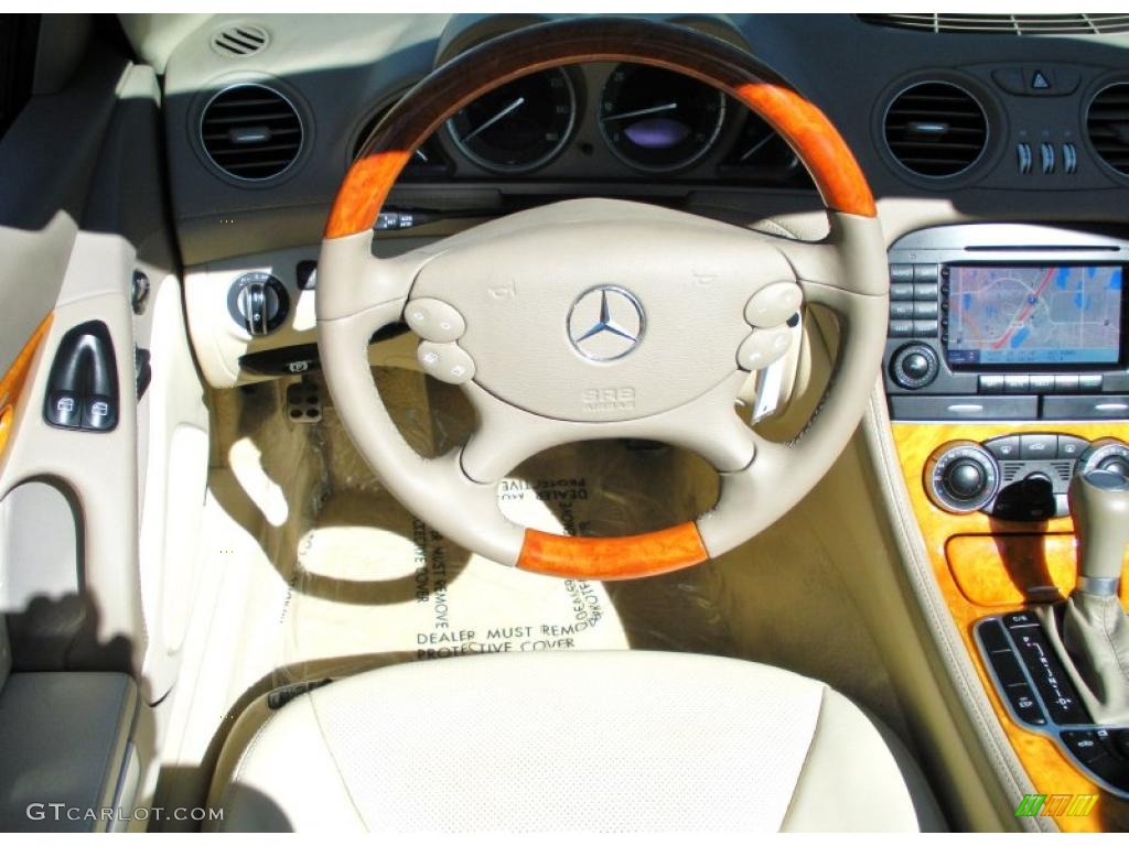 2005 Mercedes-Benz SL 500 Roadster Stone Steering Wheel Photo #45313071