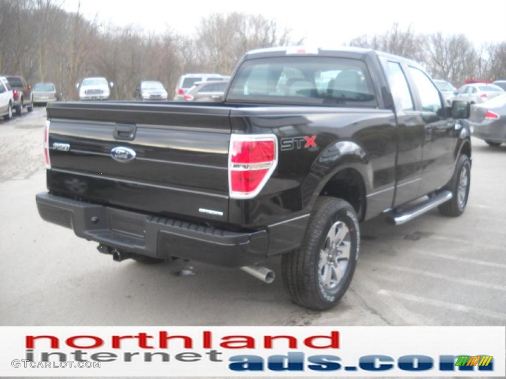 2011 F150 STX SuperCab 4x4 - Tuxedo Black Metallic / Steel Gray photo #6