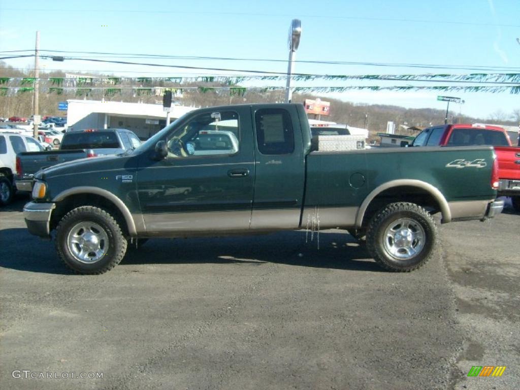 Amazon Green Metallic 2001 Ford F150 Lariat SuperCab 4x4 Exterior Photo #45324605