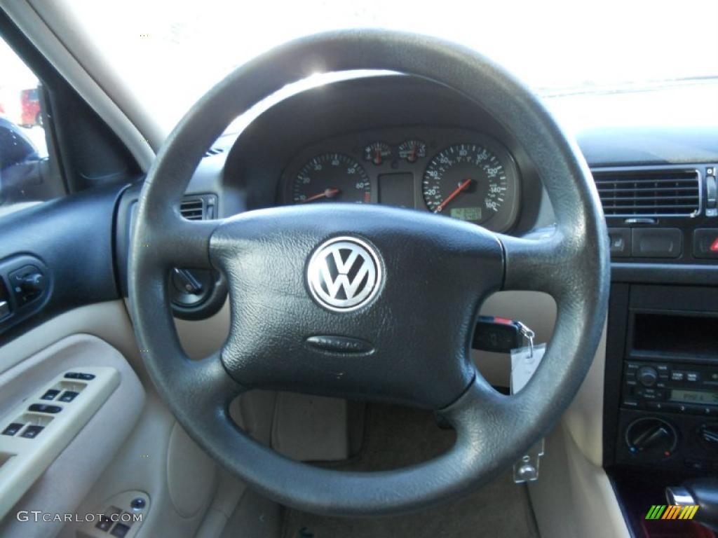 2000 Volkswagen Jetta GLS Sedan Beige Steering Wheel Photo #45325182