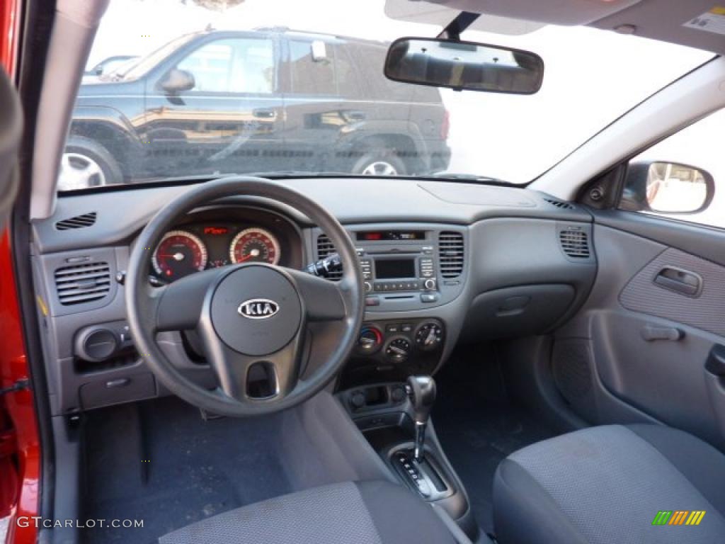 2010 Kia Rio LX Sedan Gray Dashboard Photo #45326831