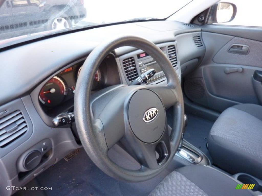 2010 Kia Rio LX Sedan Gray Steering Wheel Photo #45326903