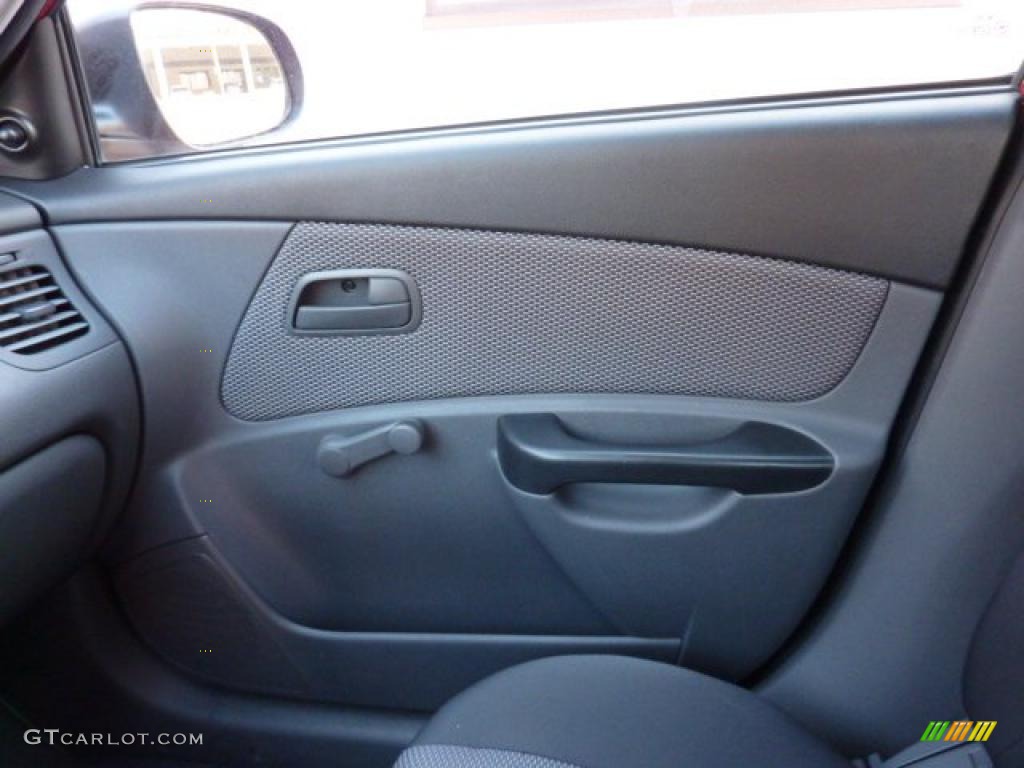 2010 Kia Rio LX Sedan Gray Door Panel Photo #45326911