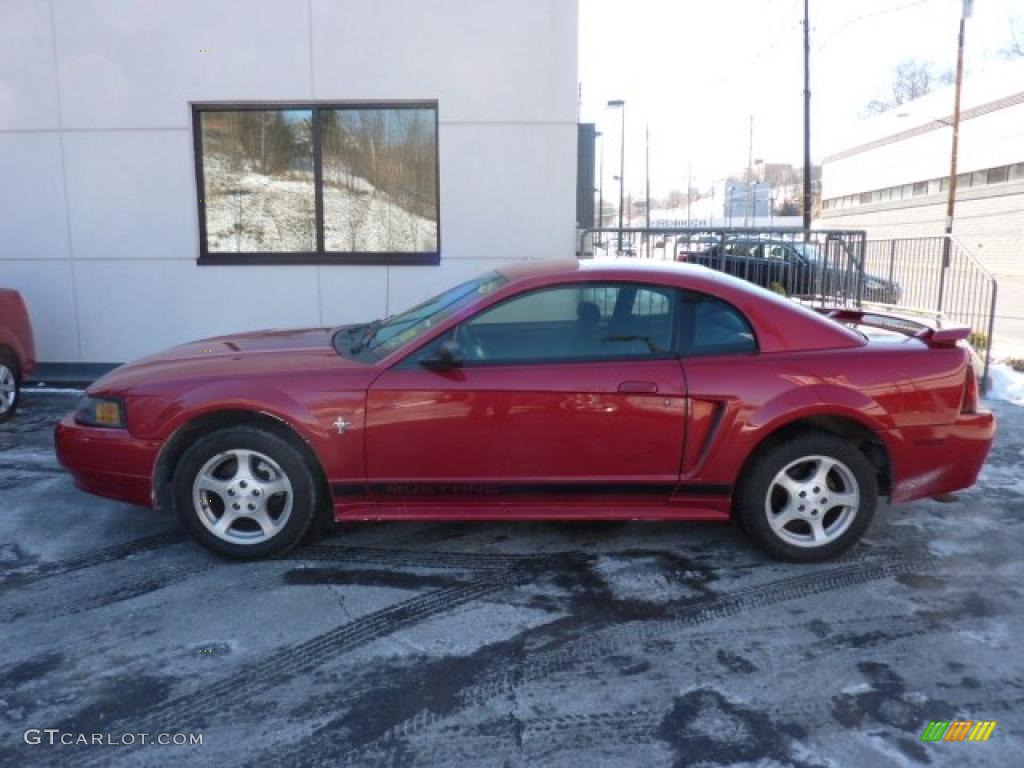 2002 Mustang V6 Coupe - Laser Red Metallic / Dark Charcoal photo #1