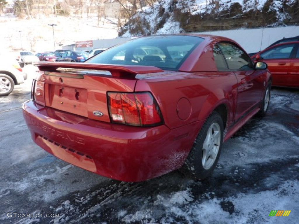 2002 Mustang V6 Coupe - Laser Red Metallic / Dark Charcoal photo #4