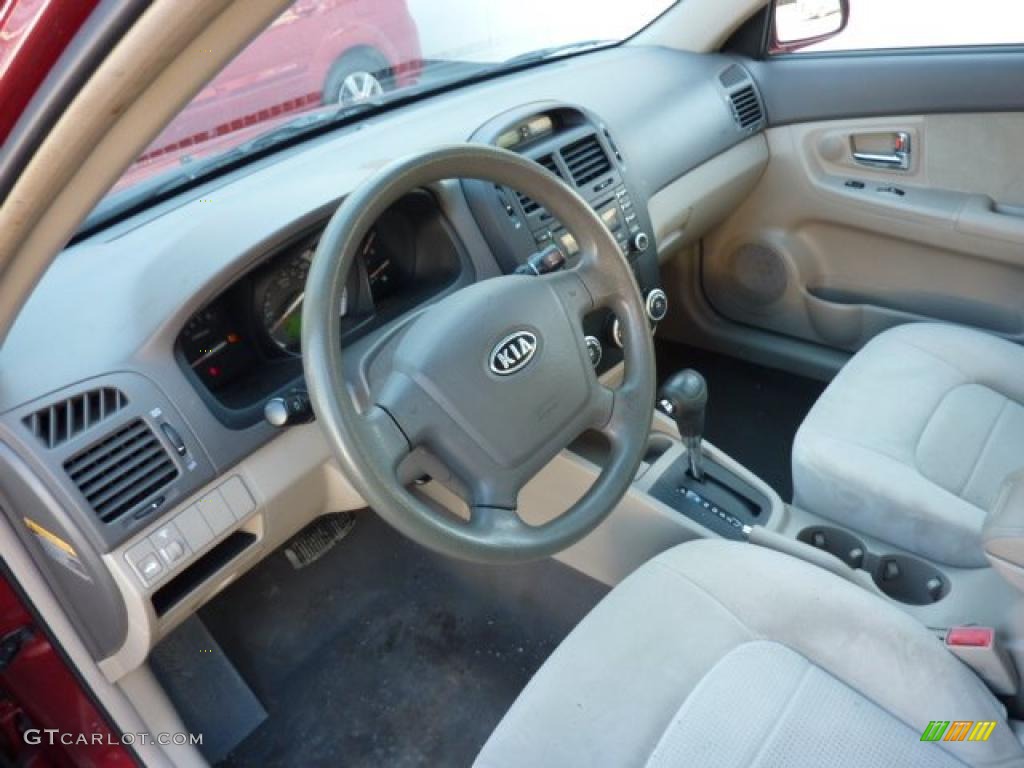 Beige Interior 2007 Kia Spectra EX Sedan Photo #45327199