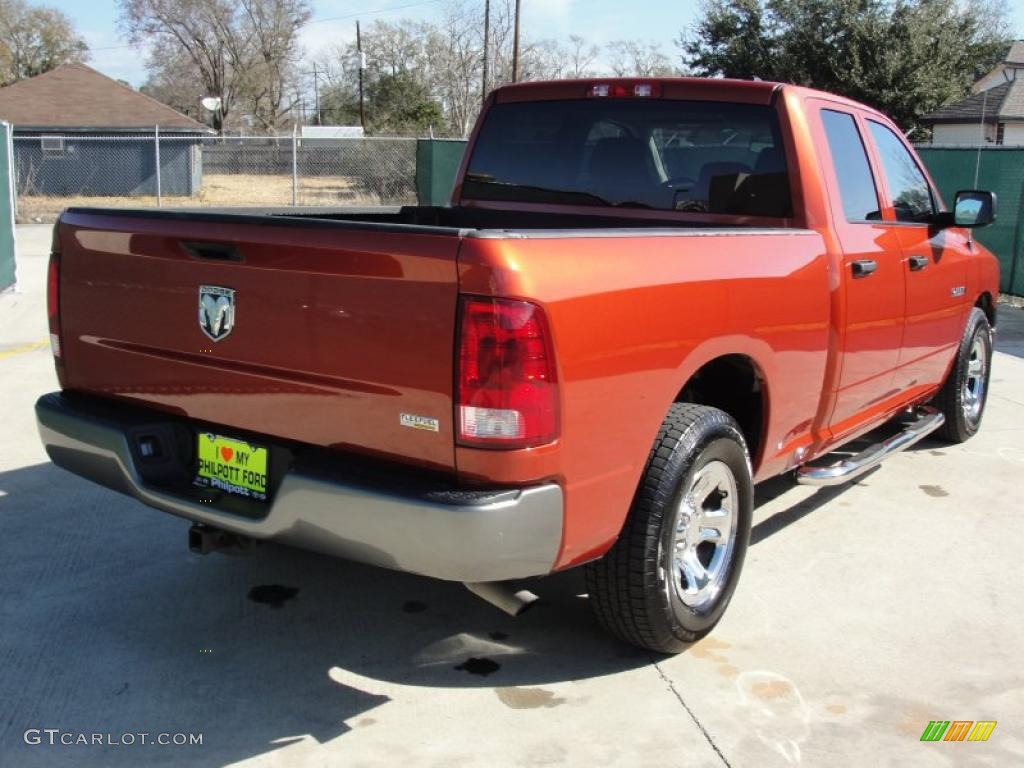 2009 Ram 1500 ST Quad Cab - Sunburst Orange Pearl / Dark Slate/Medium Graystone photo #3