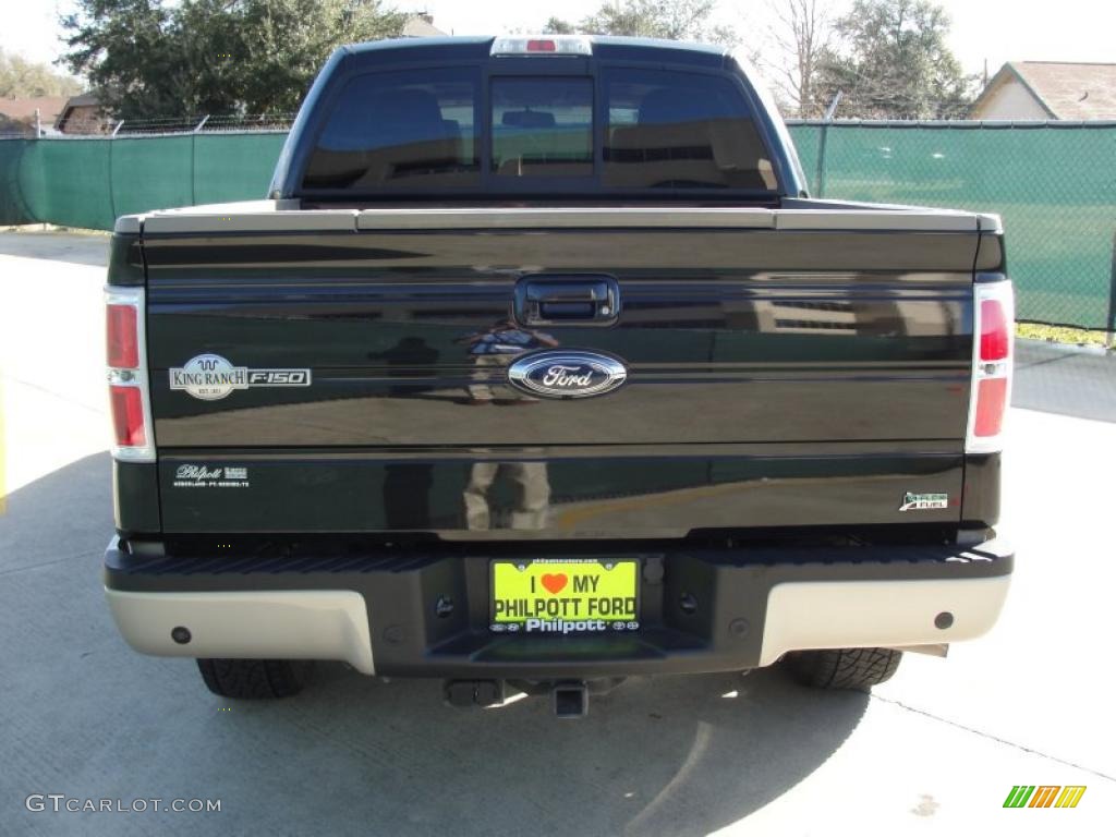 2010 F150 King Ranch SuperCrew 4x4 - Tuxedo Black / Chapparal Leather photo #4