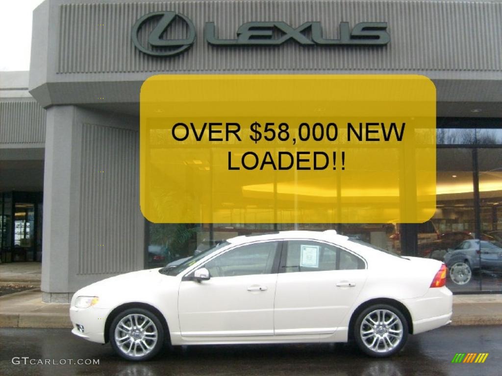 2007 S80 V8 AWD - White Pearl / Sandstone Beige photo #2