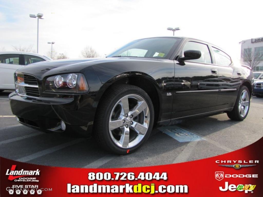 2010 Charger Rallye - Brilliant Black Crystal Pearl / Dark Slate Gray photo #1