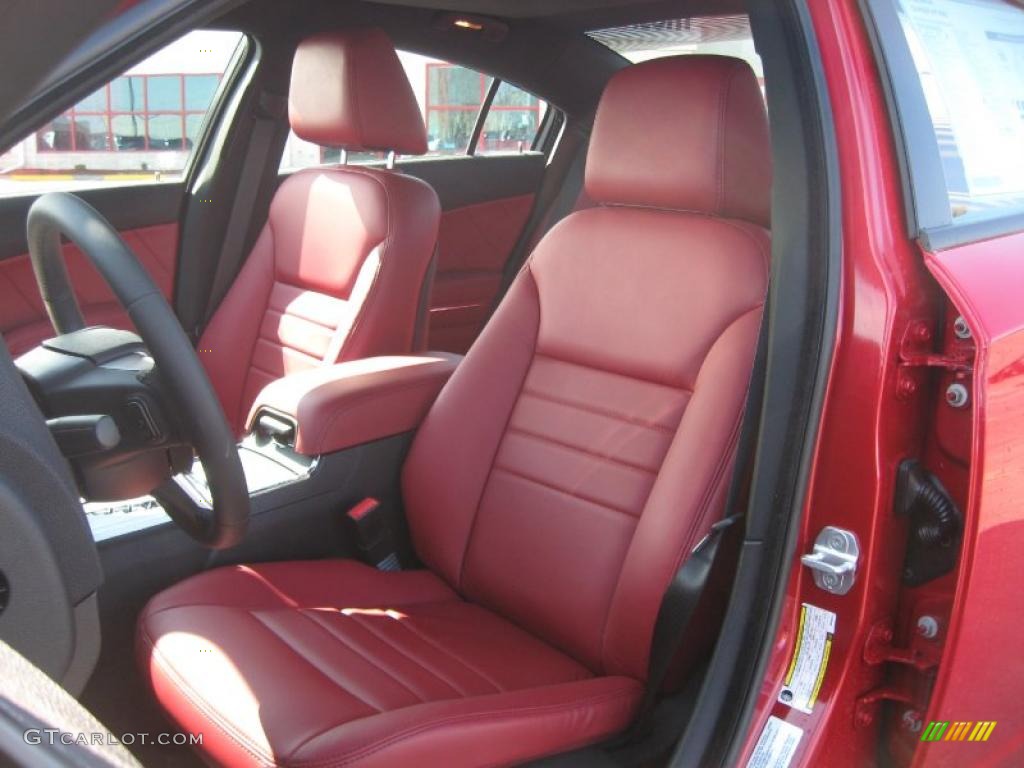 Black/Radar Red Interior 2011 Dodge Charger R/T Plus Photo #45344617