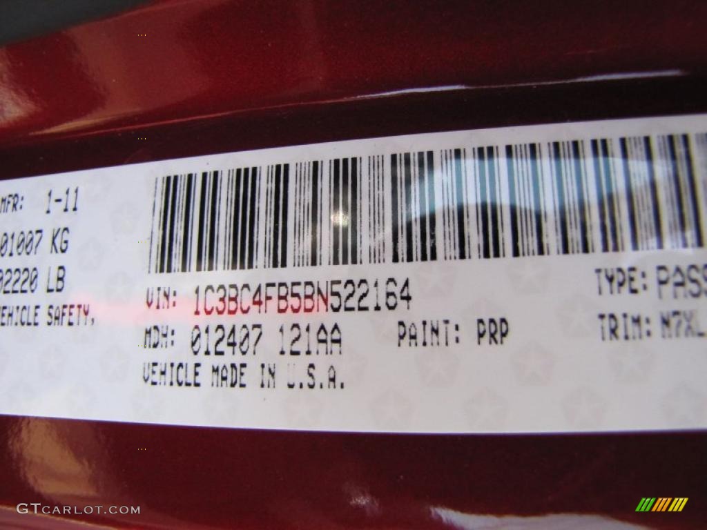 2011 200 Color Code PRP for Deep Cherry Red Crystal Pearl Photo #45345749