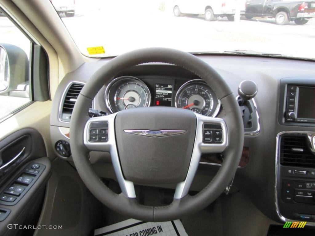 2011 Chrysler Town & Country Touring Dark Frost Beige/Medium Frost Beige Steering Wheel Photo #45345845