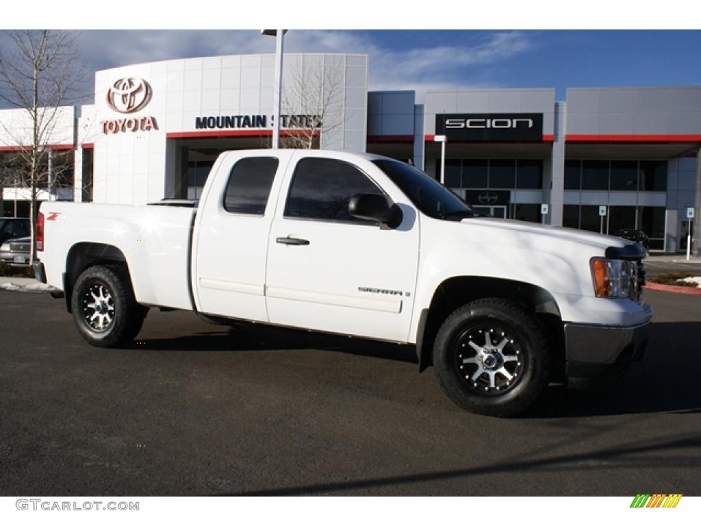 2008 Sierra 1500 SLE Extended Cab 4x4 - Summit White / Ebony photo #1
