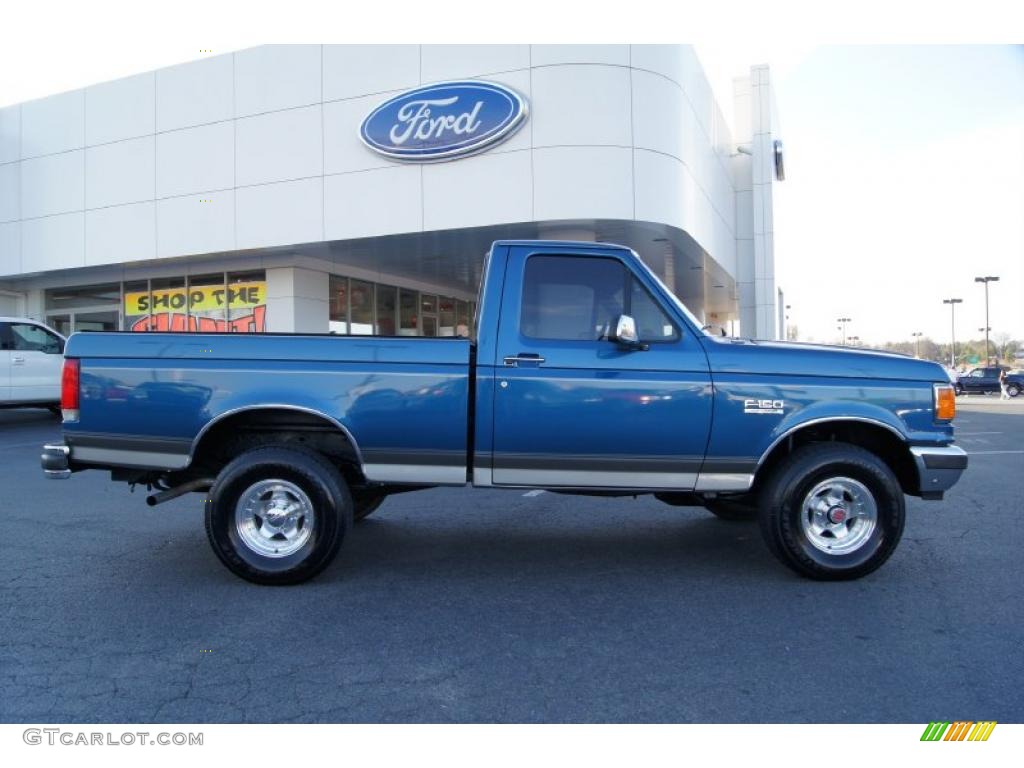 Bright Regatta Blue Metallic 1989 Ford F150 Regular Cab 4x4 Exterior Photo #45351583