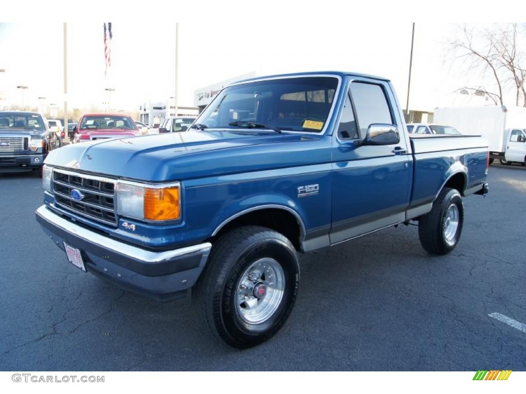 Bright Regatta Blue Metallic 1989 Ford F150 Regular Cab 4x4 Exterior Photo #45351599