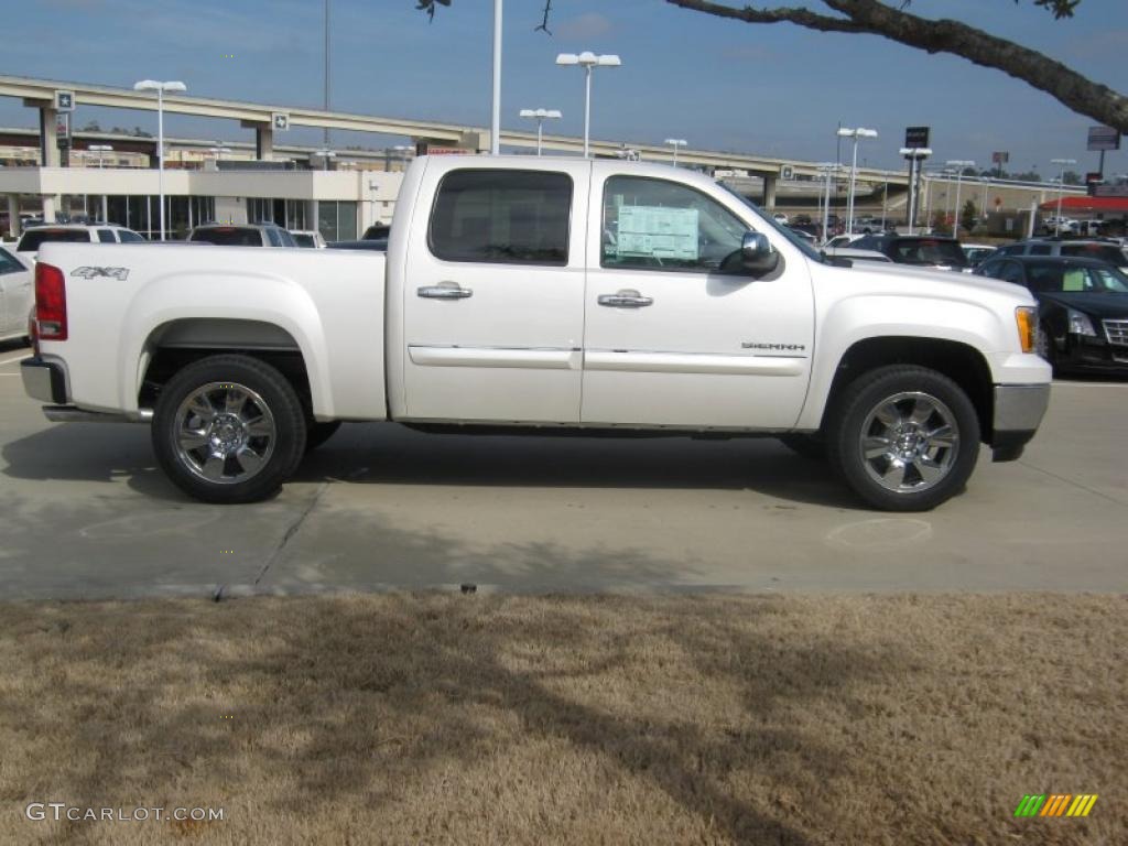 White Diamond Tricoat 2011 GMC Sierra 1500 SLE Crew Cab 4x4 Exterior Photo #45355876