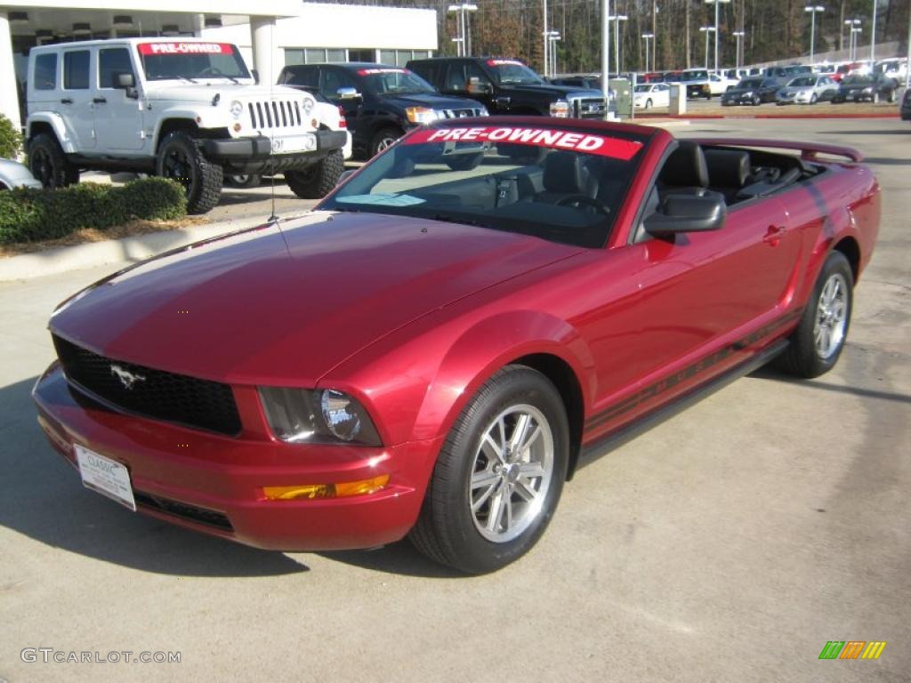 2005 Mustang V6 Premium Convertible - Redfire Metallic / Dark Charcoal photo #1