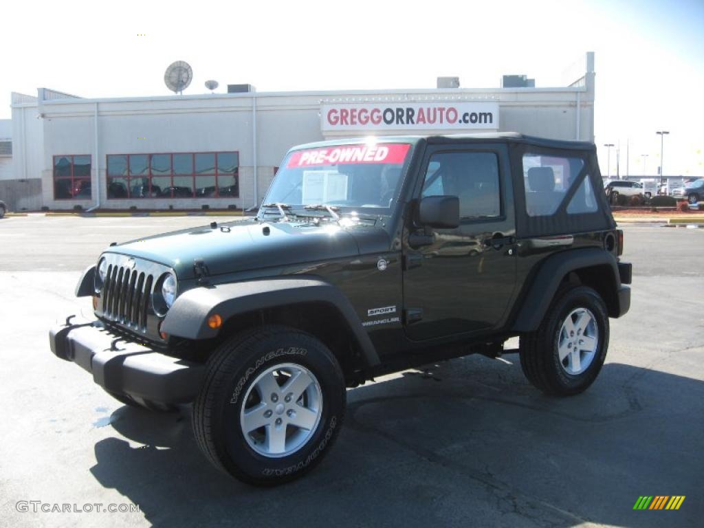 2010 Wrangler Sport 4x4 - Natural Green Pearl / Dark Slate Gray/Medium Slate Gray photo #1