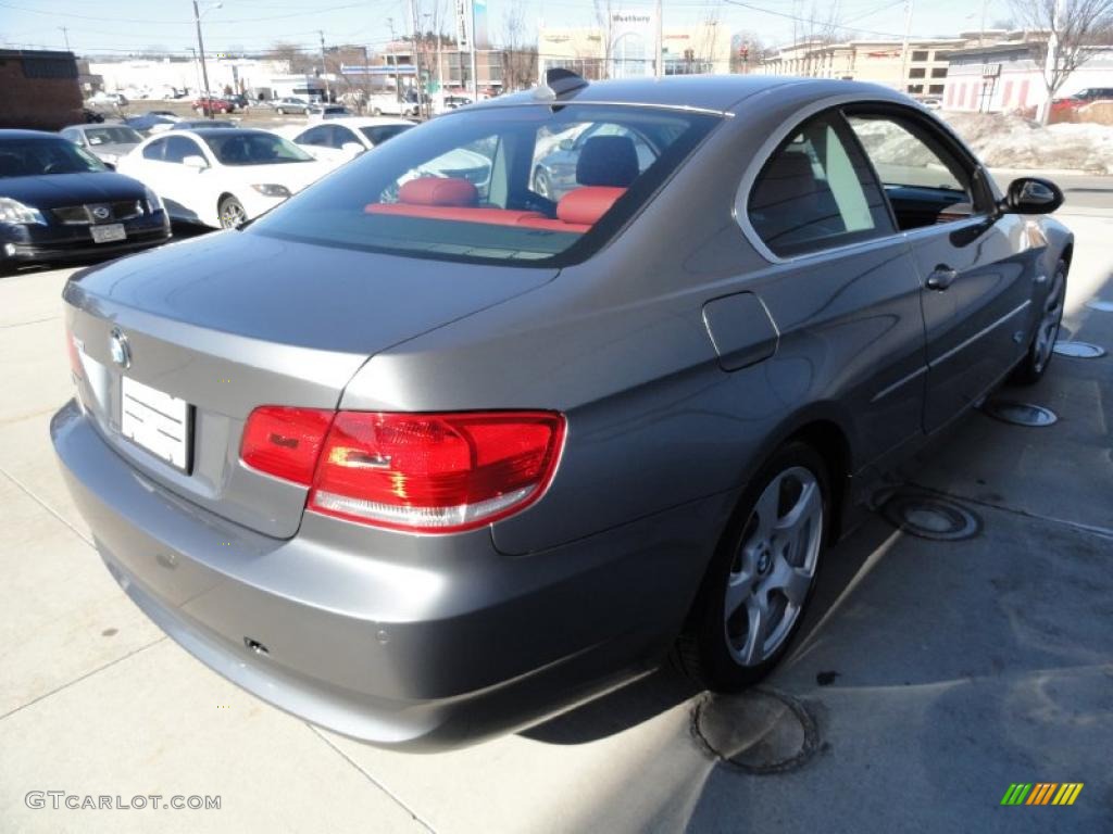 2008 3 Series 328xi Coupe - Space Grey Metallic / Coral Red/Black photo #5