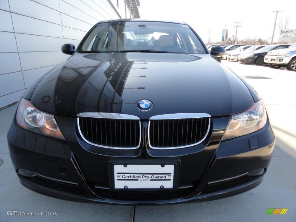 2008 3 Series 328xi Sedan - Black Sapphire Metallic / Beige photo #2