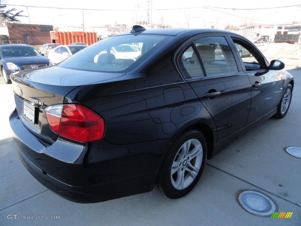 2008 3 Series 328xi Sedan - Black Sapphire Metallic / Beige photo #5