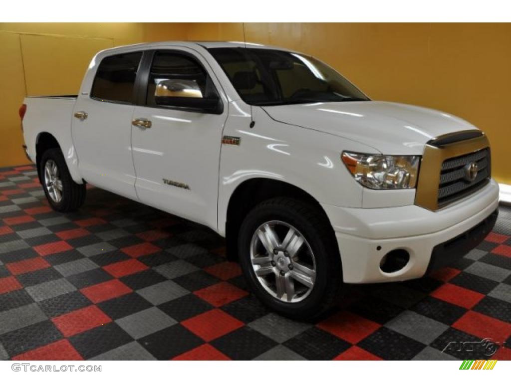 2008 Tundra Limited CrewMax 4x4 - Super White / Graphite Gray photo #1
