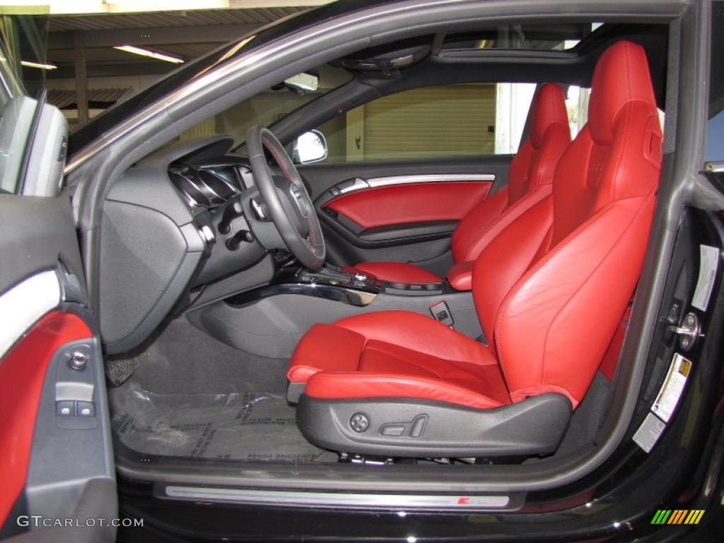 Magma Red Silk Nappa Leather Interior 2009 Audi S5 4.2 quattro Photo #45365227
