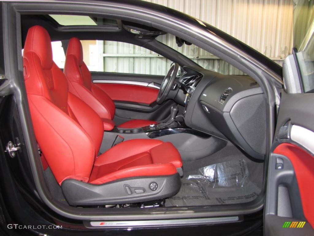 Magma Red Silk Nappa Leather Interior 2009 Audi S5 4.2 quattro Photo #45365235