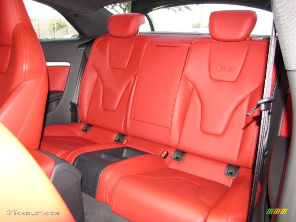 Magma Red Silk Nappa Leather Interior 2009 Audi S5 4.2 quattro Photo #45365247