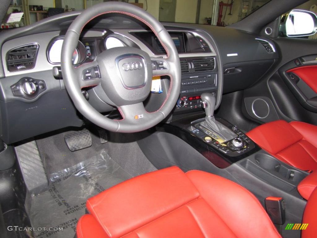 Magma Red Silk Nappa Leather Interior 2009 Audi S5 4.2 quattro Photo #45365263