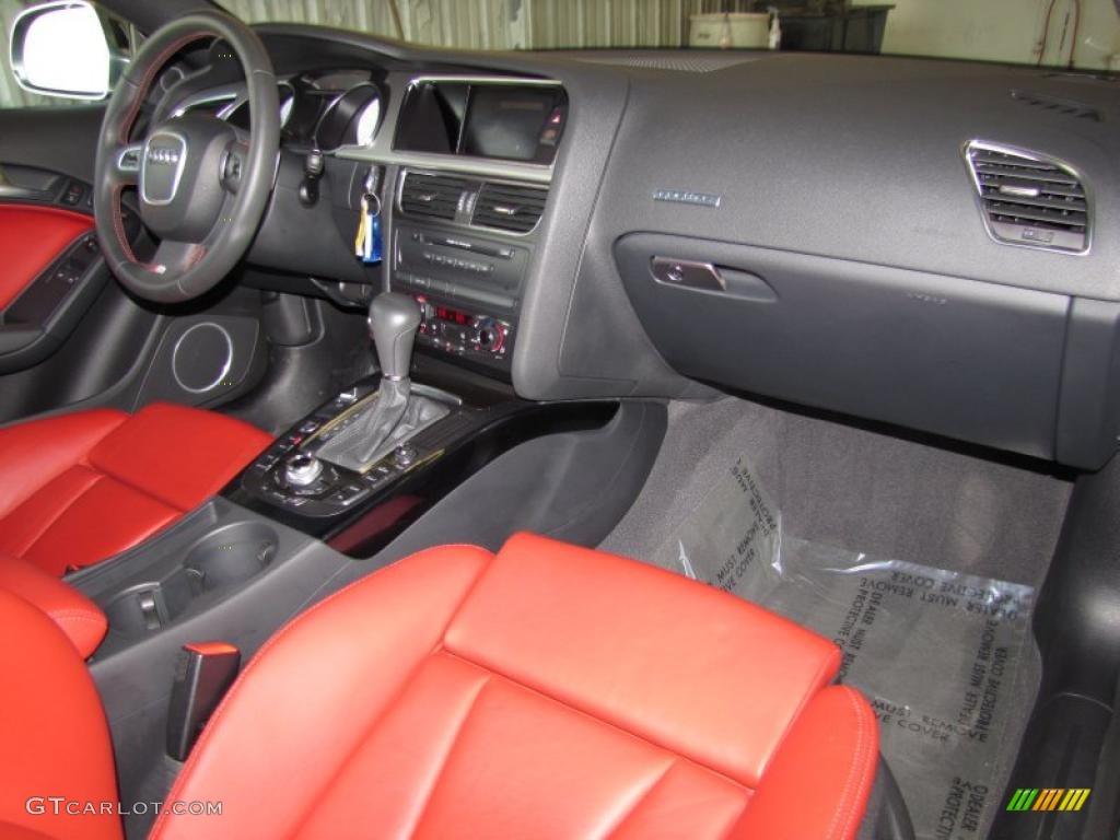 2009 Audi S5 4.2 quattro Magma Red Silk Nappa Leather Dashboard Photo #45365275