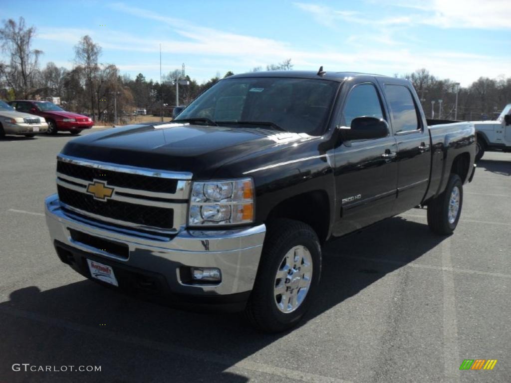 Black 2011 Chevrolet Silverado 2500HD LTZ Crew Cab 4x4 Exterior Photo #45366903