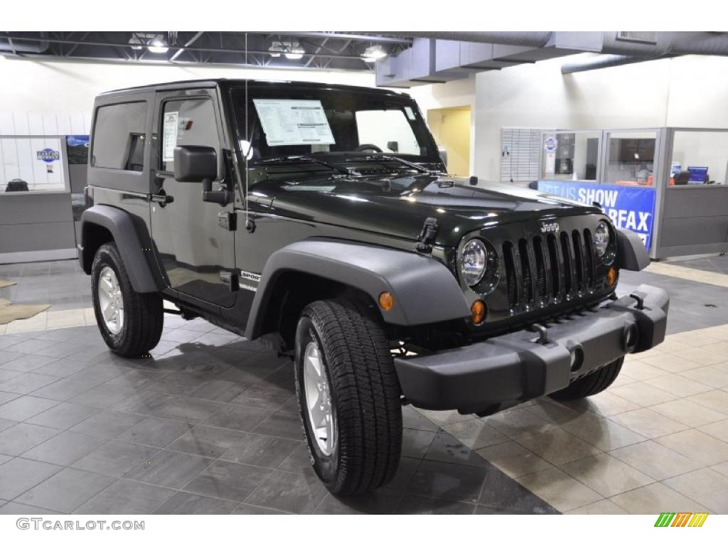 2011 Wrangler Sport S 4x4 - Natural Green Pearl / Black photo #3