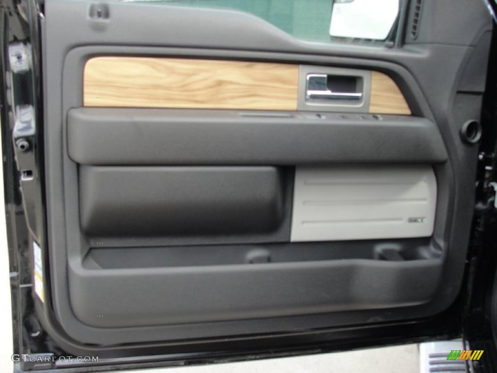 2011 Ford F150 Lariat SuperCrew 4x4 Black Door Panel Photo #45368454