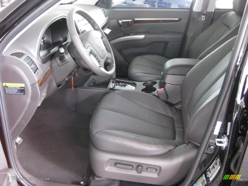 Cocoa Black Interior 2011 Hyundai Santa Fe Limited AWD Photo #45369542