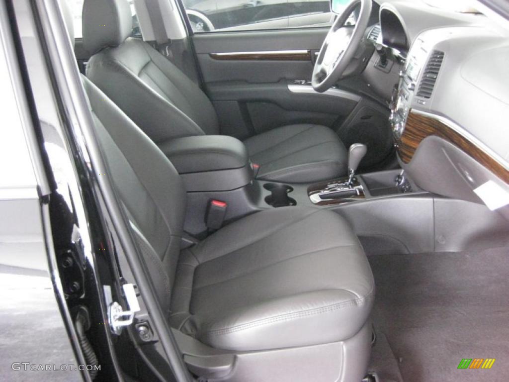 Cocoa Black Interior 2011 Hyundai Santa Fe Limited AWD Photo #45369682