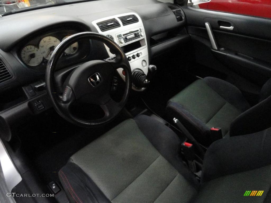 Black Interior 2004 Honda Civic Si Coupe Photo #45373377