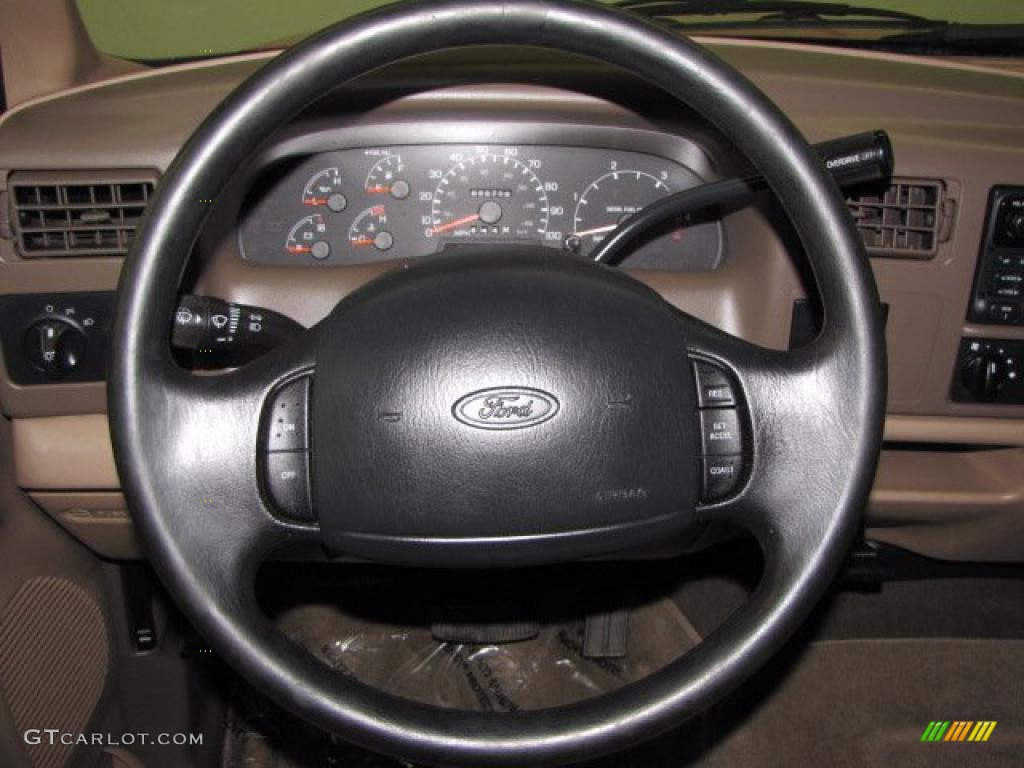 1999 Ford F350 Super Duty Lariat Crew Cab 4x4 Dually Medium Prairie Tan Steering Wheel Photo #45376541