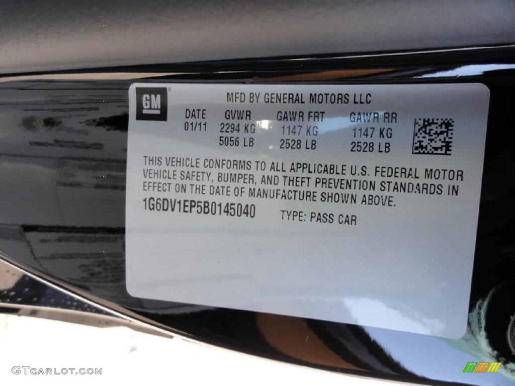 2011 Cadillac CTS -V Coupe Info Tag Photo #45377865