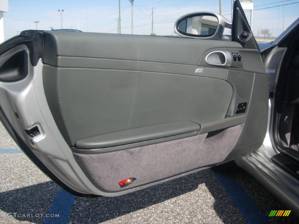 2006 Porsche Boxster Standard Boxster Model Black/Stone Grey Door Panel Photo #45378274