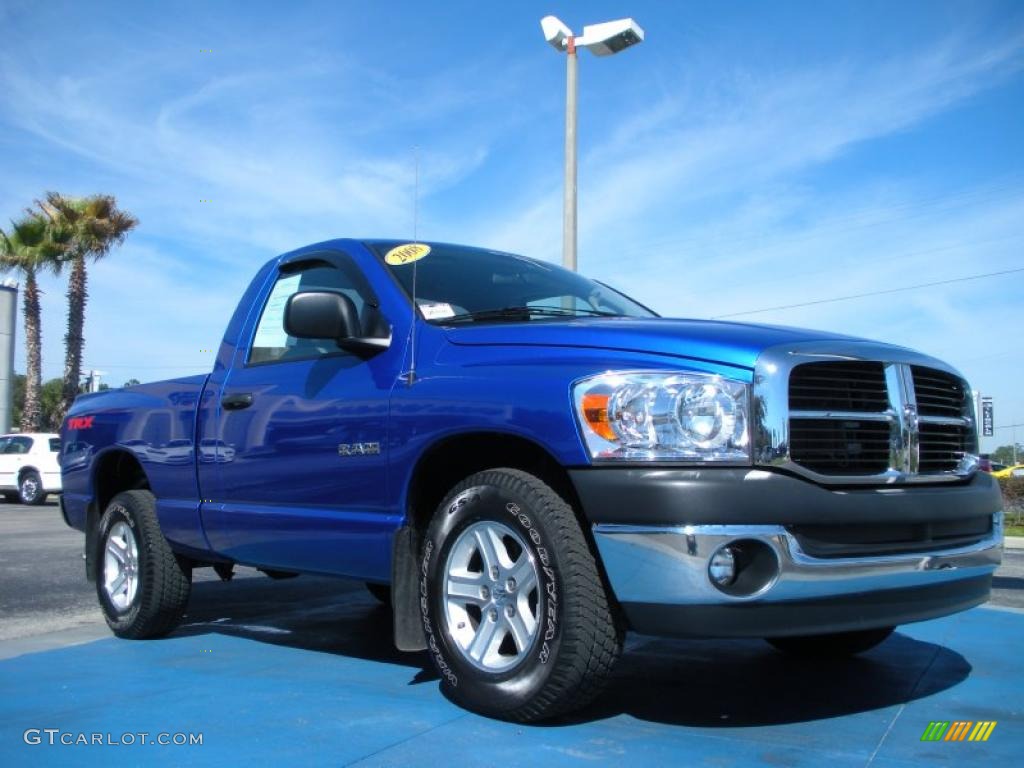 2008 Ram 1500 TRX Regular Cab - Electric Blue Pearl / Medium Slate Gray photo #7