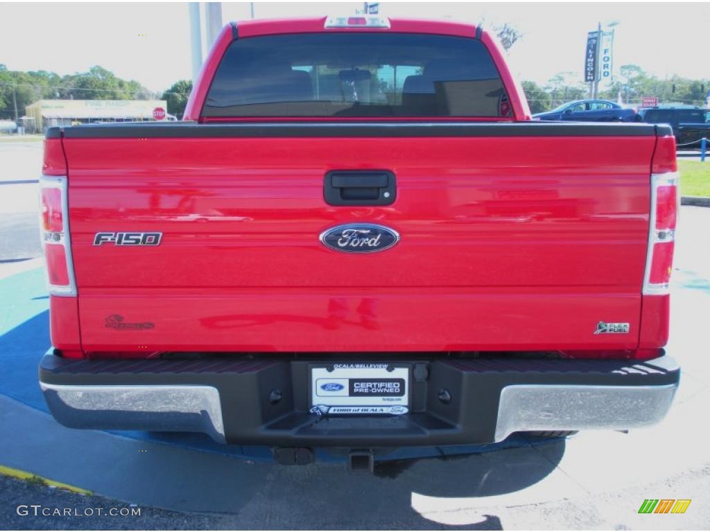 2010 F150 XLT SuperCrew - Vermillion Red / Tan photo #4