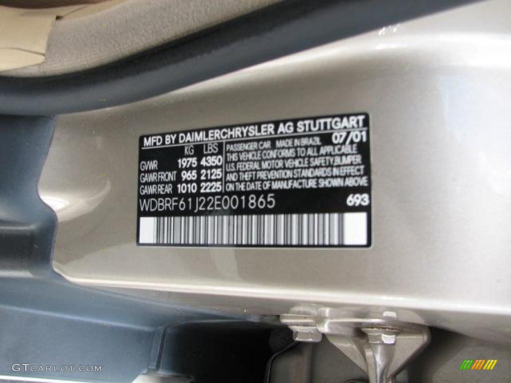 2002 C Color Code 693 for Desert Silver Metallic Photo #45384630