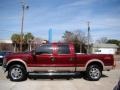 2008 Dark Toreador Red Ford F250 Super Duty Lariat Crew Cab 4x4  photo #6