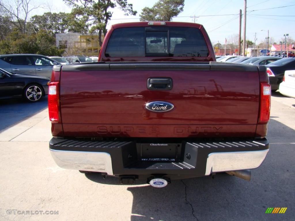 2008 F250 Super Duty Lariat Crew Cab 4x4 - Dark Toreador Red / Camel photo #8