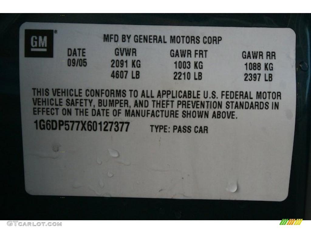 2006 Cadillac CTS Sedan Info Tag Photos