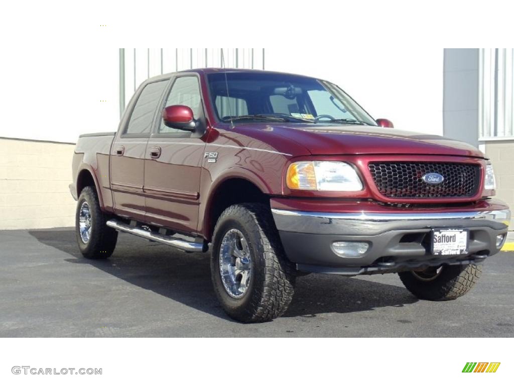 2003 F150 XLT SuperCrew 4x4 - Toreador Red Metallic / Medium Graphite Grey photo #3