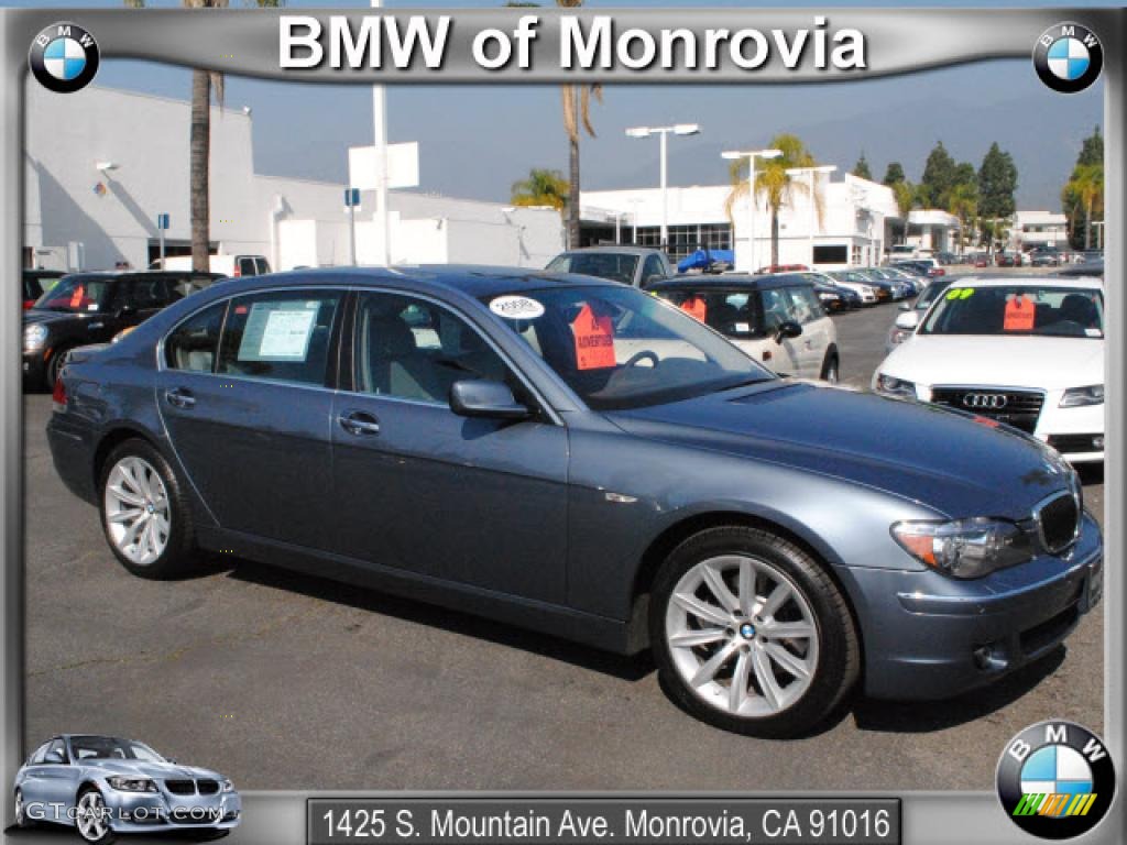 2008 7 Series 750Li Sedan - Michigan Blue Metallic / Flannel Grey photo #1